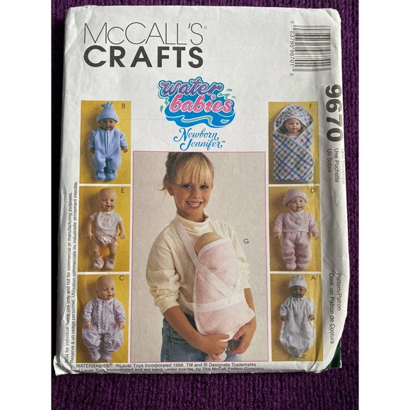 McCalls 9670 sewing pattern 10-20in Doll clothes carrier - Picture 1 of 4